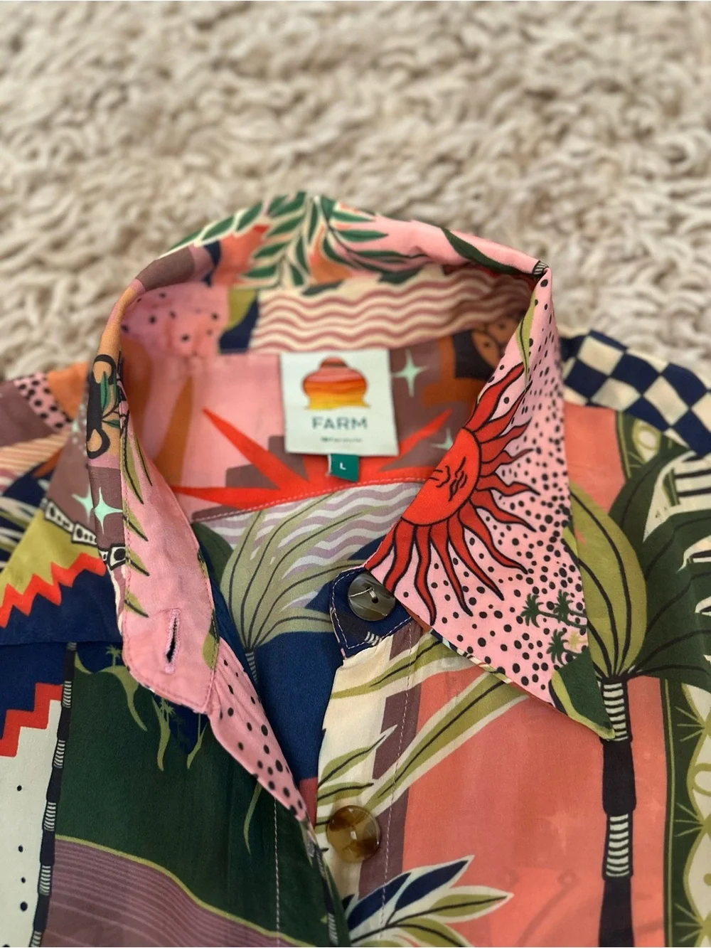 Farm Rio Mystic City Pajama Style Top - Picture 5 of 8